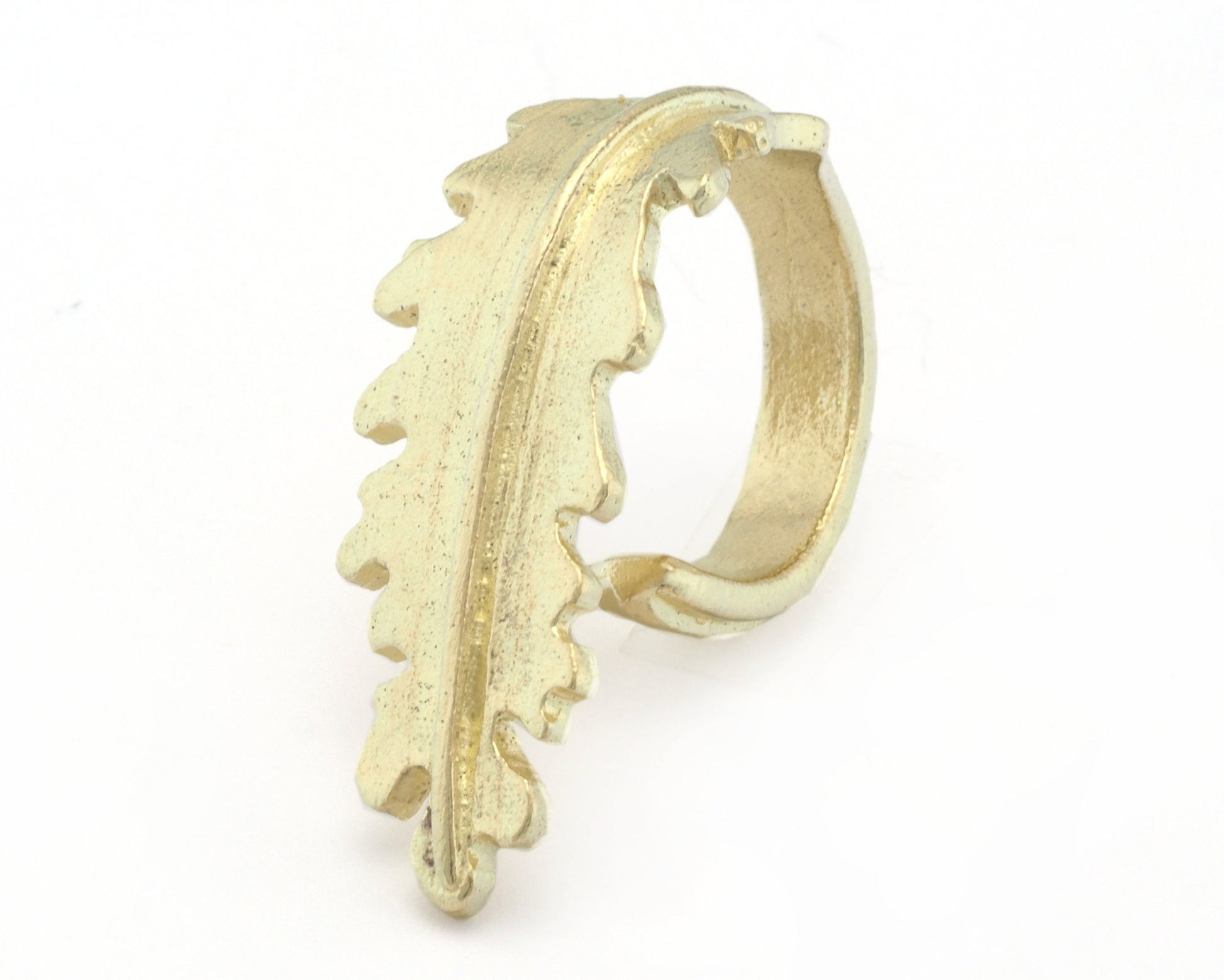 Leaf Ring Adjustable Raw Brass (16mm 5US inner size) Oz3072
