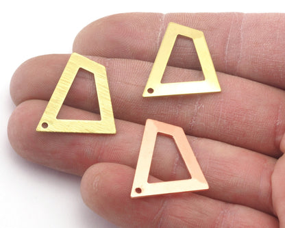 Quadrilateral Rectangle Trapezoid Charms 1 Hole Raw Brass, copper 23x21mm 0.8mm thickness Findings R112