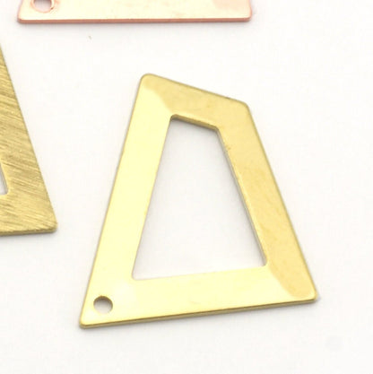 Quadrilateral Rectangle Trapezoid Charms 1 Hole Raw Brass, copper 23x21mm 0.8mm thickness Findings R112