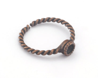 Ring Swirl Adjustable Ring Bezel - Antique Copper Plated brass (18.5mm 8.5US inner size - Adjustable ) OZ2714