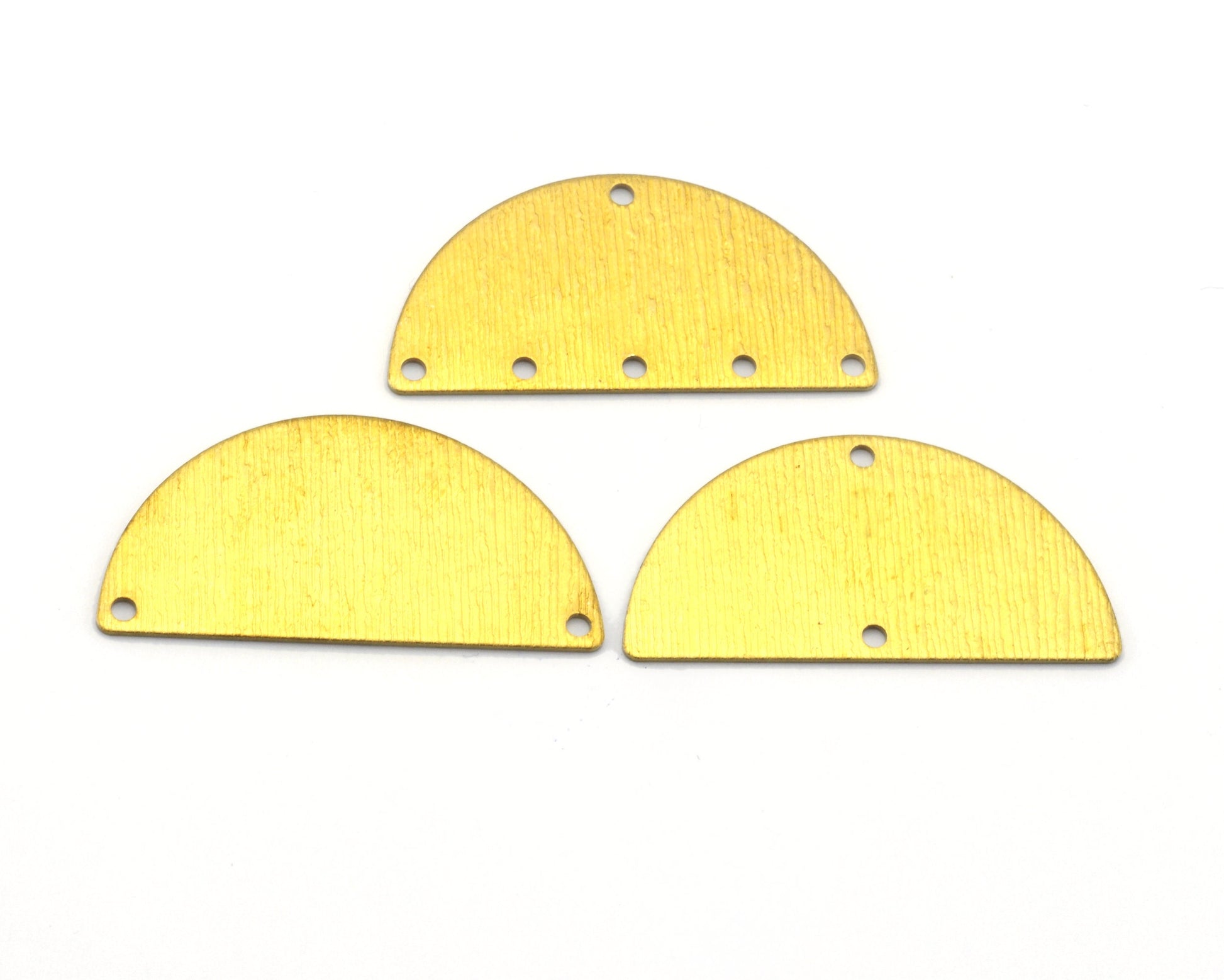 Brushed Raw brass semi circle blanks 40x20x0.8mm half moon shape pendant (2mm 0,08" 12 gauge hole) SCS 4713-400