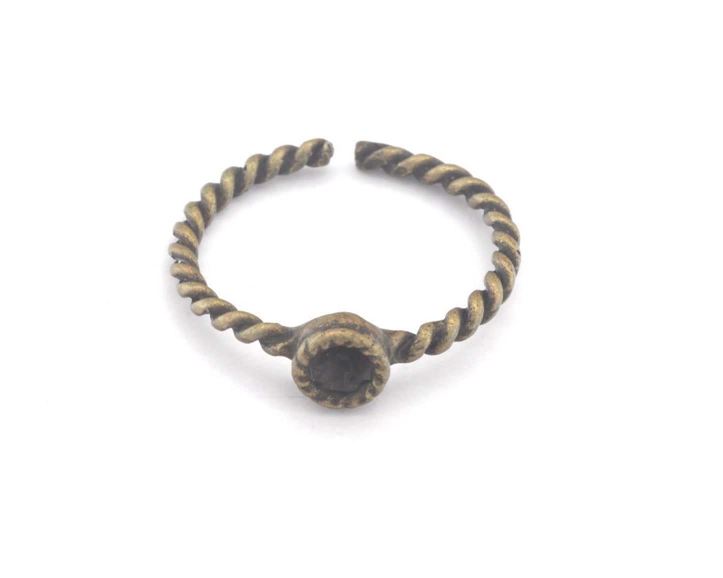Ring Swirl Adjustable Ring Bezel - Antique Bronze Plated brass (18.5mm 8.5US inner size - Adjustable ) OZ2714