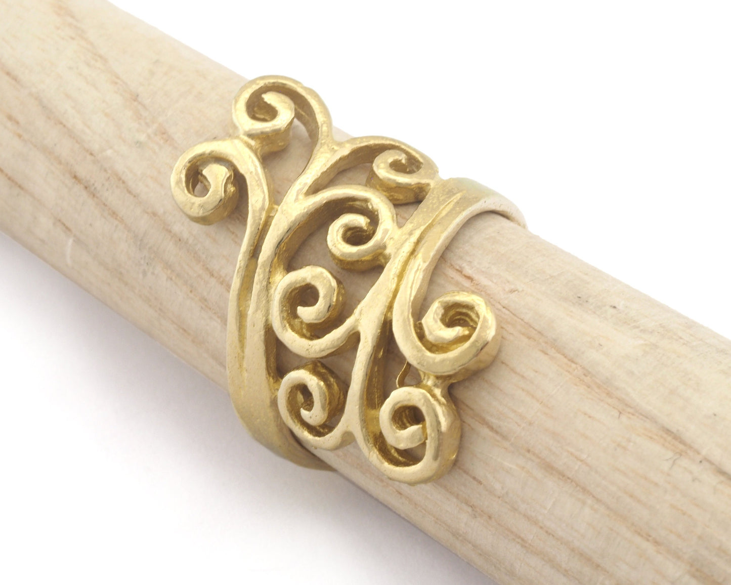 Branch Ring Adjustable Raw brass (17.5mm 7US inner size) OZ3338