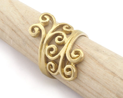 Branch Ring Adjustable Raw brass (17.5mm 7US inner size) OZ3338