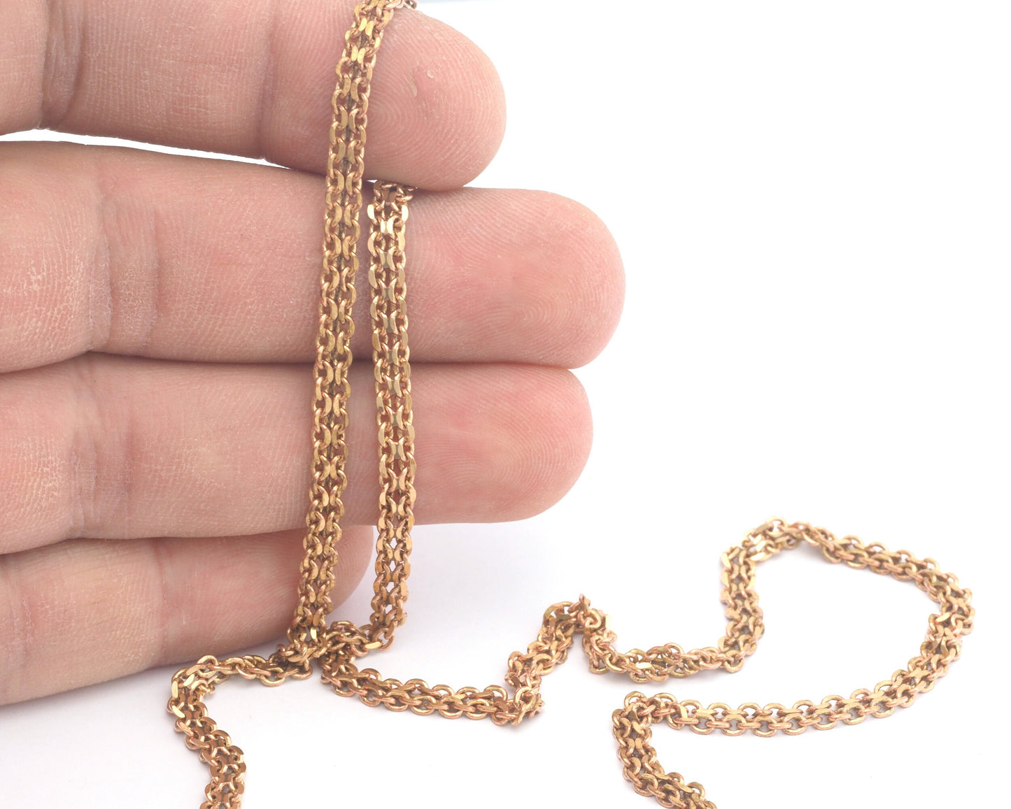 Soldered Special Belly Flat chain 3.85x1.55mm raw brass Z180