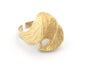 Wavy Leaf flower Ring Raw brass, Antique Silver, Shiny silver, Shiny gold plated (17.5mm 7US inner size) 4393