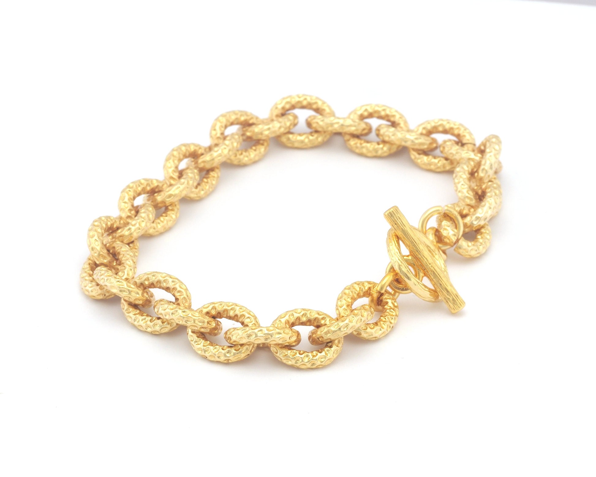 Chain Bracelet 190 mm 7.5" large for Jewelry Gold plated Brass 266