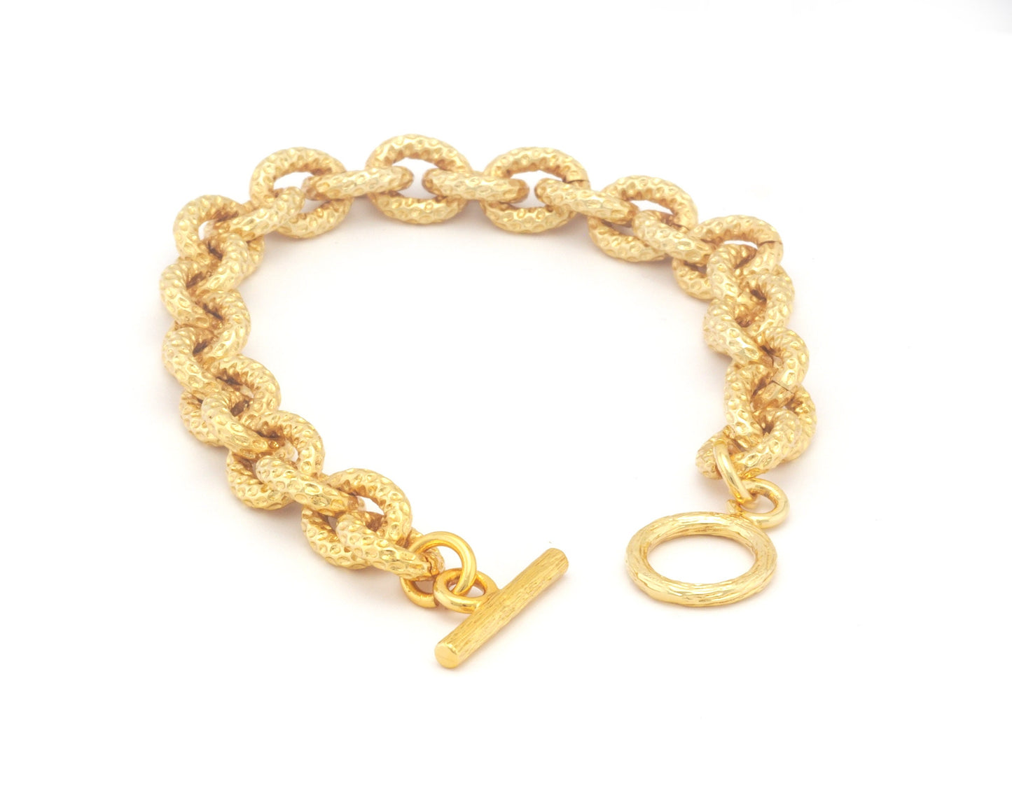 Chain Bracelet 190 mm 7.5" large for Jewelry Gold plated Brass 266