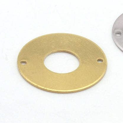 Round Disc Stamp 25mm Charms Raw Brass Copper Stainless Steel (0.8mm thickness) 2 hole findings 3657