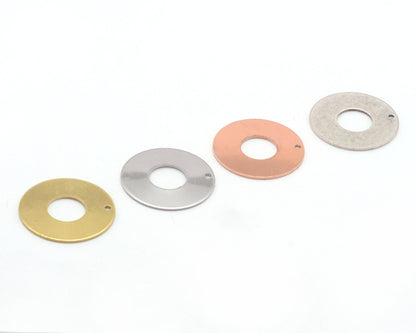 Round Disc Stamp 25mm Charms Raw Brass Copper Stainless Steel (0.8mm thickness) 1 hole findings 3628