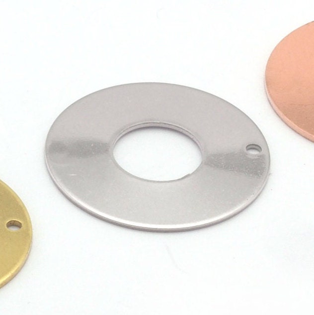 Round Disc Stamp 25mm Charms Raw Brass Copper Stainless Steel (0.8mm thickness) 1 hole findings 3628