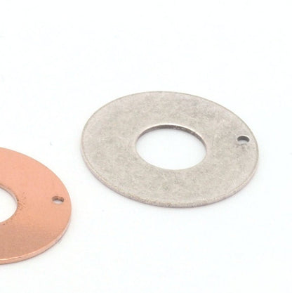 Round Disc Stamp 25mm Charms Raw Brass Copper Stainless Steel (0.8mm thickness) 1 hole findings 3628