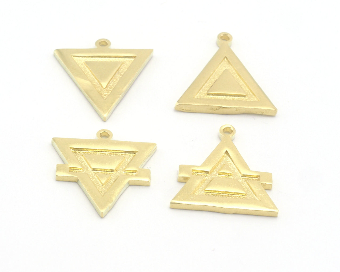 Four Elements Symbols Charms Pendant Raw Brass (21x19mm) 4695-96-97-98