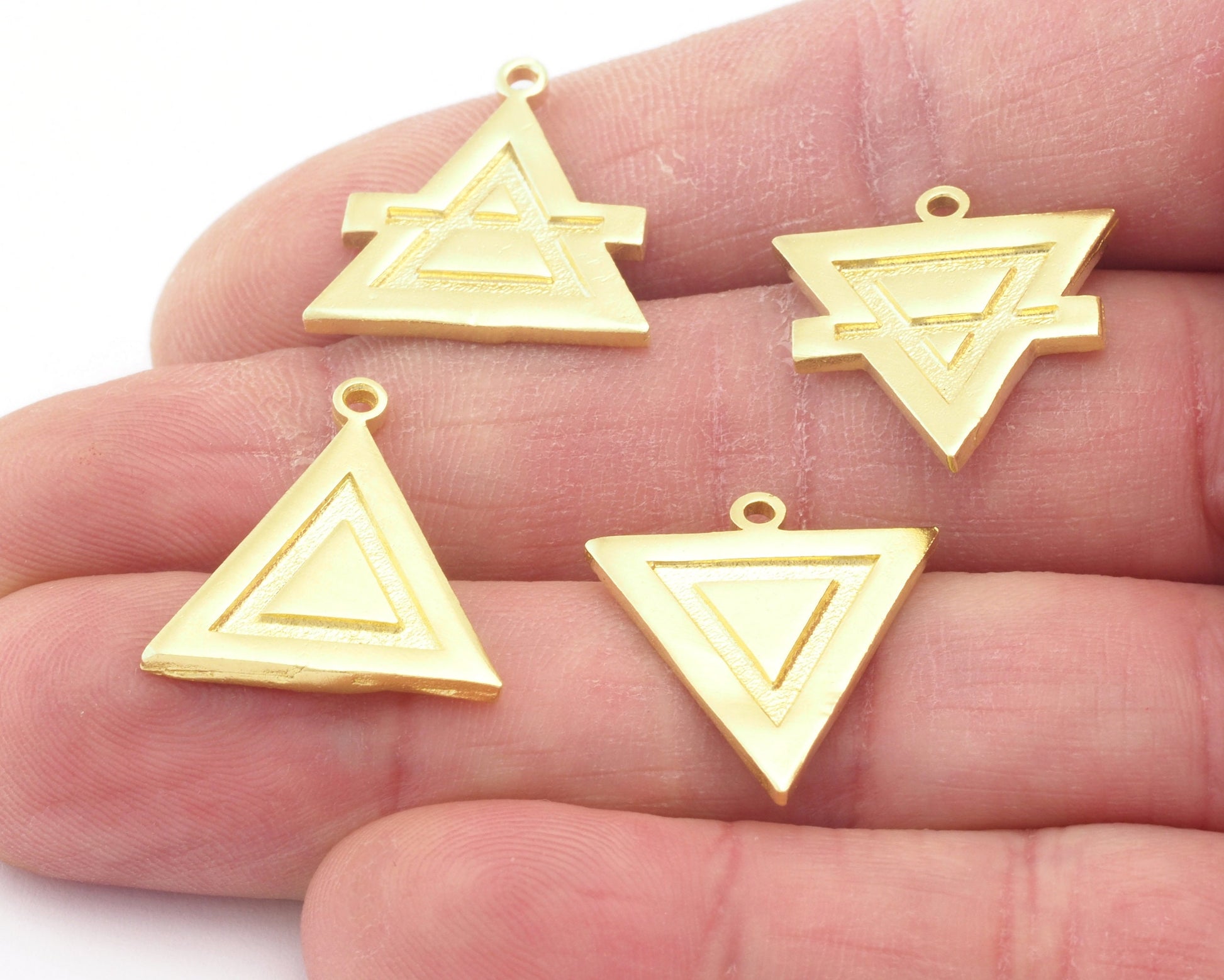 Four Elements Symbols Charms Pendant Raw Brass (21x19mm) 4695-96-97-98