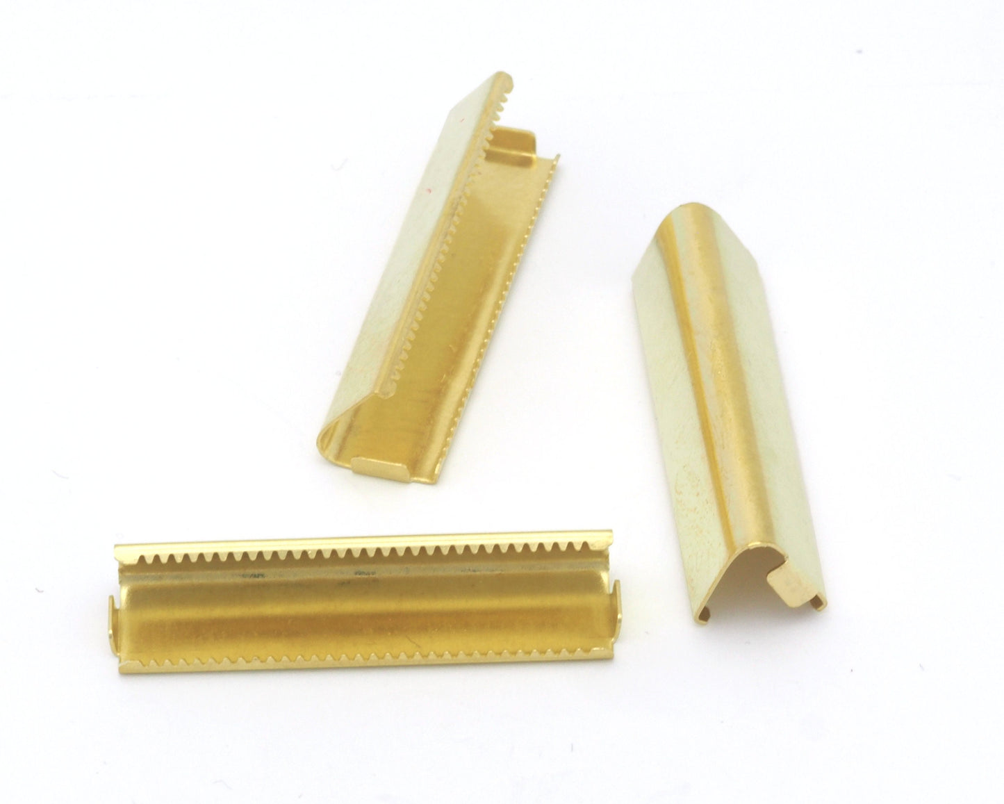 Ribbon Crimp Ends cap, 10x40mm Raw Brass Ribbon Crimp Ends, Raw Brass Ribbon Crimp End, Findings 769