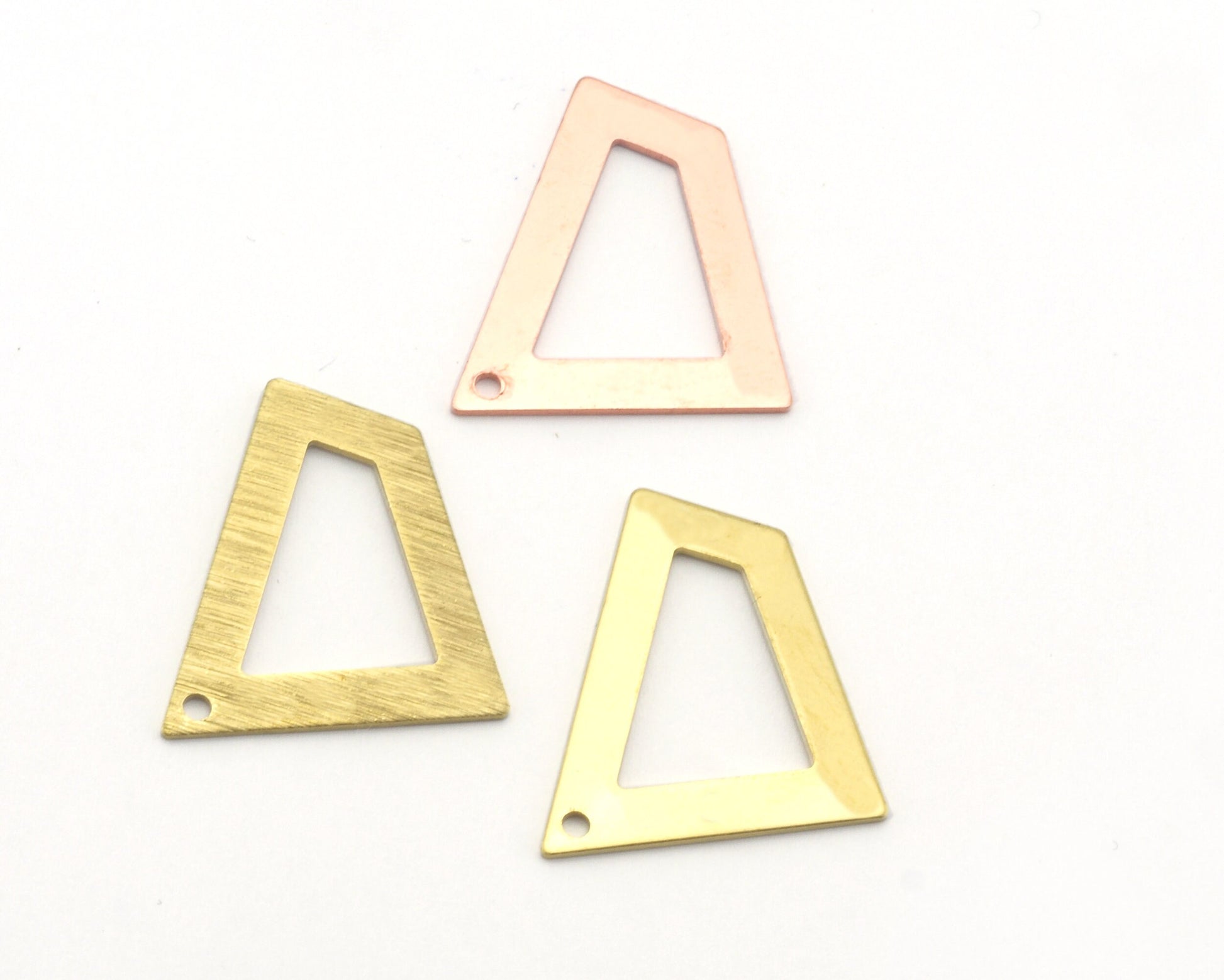 Quadrilateral Rectangle Trapezoid Charms 1 Hole Raw Brass, copper 23x21mm 0.8mm thickness Findings R112