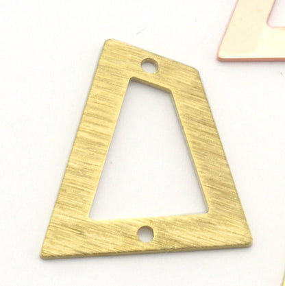 Quadrilateral Rectangle Trapezoid Charms 2 Hole Raw Brass, copper 23x21mm 0.8mm thickness Findings R97