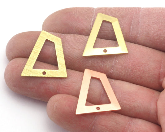 Quadrilateral Rectangle Trapezoid Charms 1 Hole Raw Brass, copper 23x21mm 0.8mm thickness Findings R61