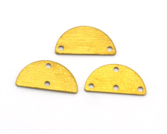 Semi circle blanks half moon shape 20x10x0.8mm raw brass pendant (1.5mm 0,06" 15 gauge hole) SCS 4710-100