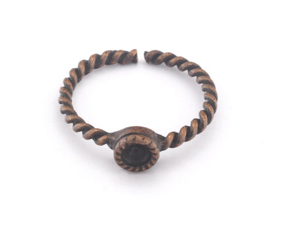 Ring Swirl Adjustable Ring Bezel - Antique Copper Plated brass (18.5mm 8.5US inner size - Adjustable ) OZ2714