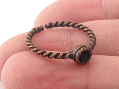 Ring Swirl Adjustable Ring Bezel - Antique Copper Plated brass (18.5mm 8.5US inner size - Adjustable ) OZ2714