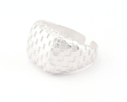 Checker Chess Squares Signet Adjustable Ring Raw Brass - Antique silver - Shiny silver - Shiny gold Plated (10US - 12US inner size) 4742