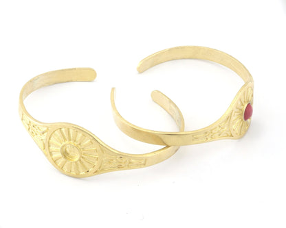 Ethnic Sun Bracelet Base Setting Blank Bezel Raw brass (6mm Blank ) 4748