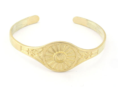 Ethnic Sun Bracelet Base Setting Blank Bezel Raw brass (6mm Blank ) 4748
