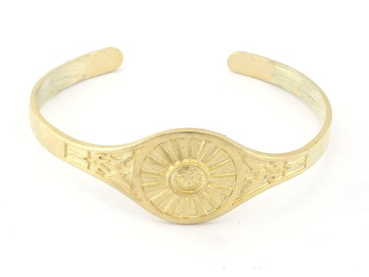 Ethnic Sun Bracelet Base Setting Blank Bezel Raw brass (6mm Blank ) 4748