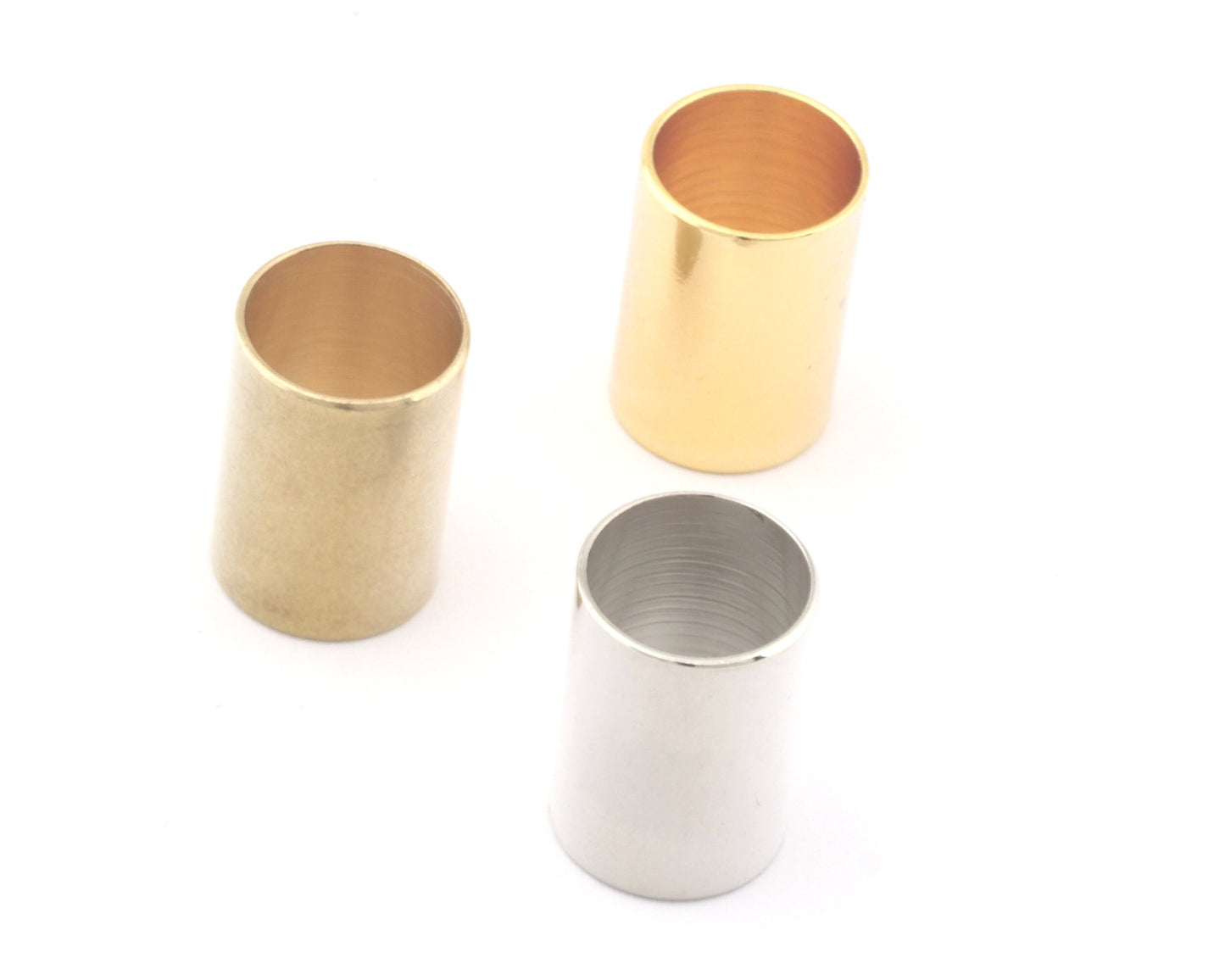 Cylinder Spacer Bead Tubes 16x11mm (hole 10mm) Raw Brass - Nickel Free Silver tone - Gold Plated Charms, Pendant, Findings bab10 1325
