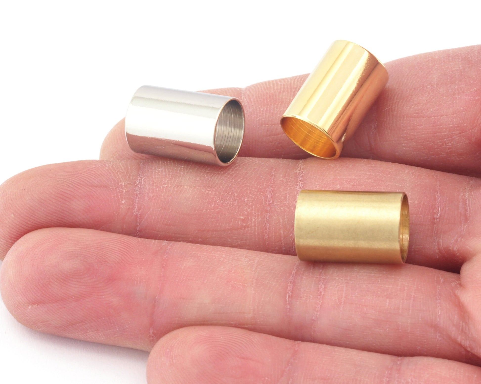 Cylinder Spacer Bead Tubes 16x11mm (hole 10mm) Raw Brass - Nickel Free Silver tone - Gold Plated Charms, Pendant, Findings bab10 1325