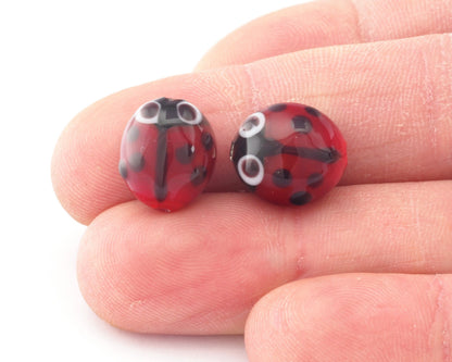 Ladybug Murano Charms Pendant Add on charm Beads Bracelet Necklace Part Jewelry making parts (14mm) 4740