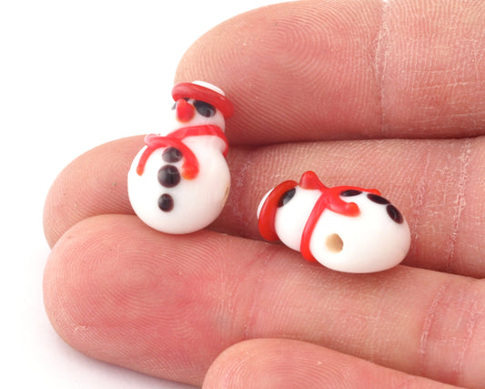 Snowman Murano Charms Pendant Add on charm Beads Bracelet Necklace Part Jewelry making parts (17mm) 4740