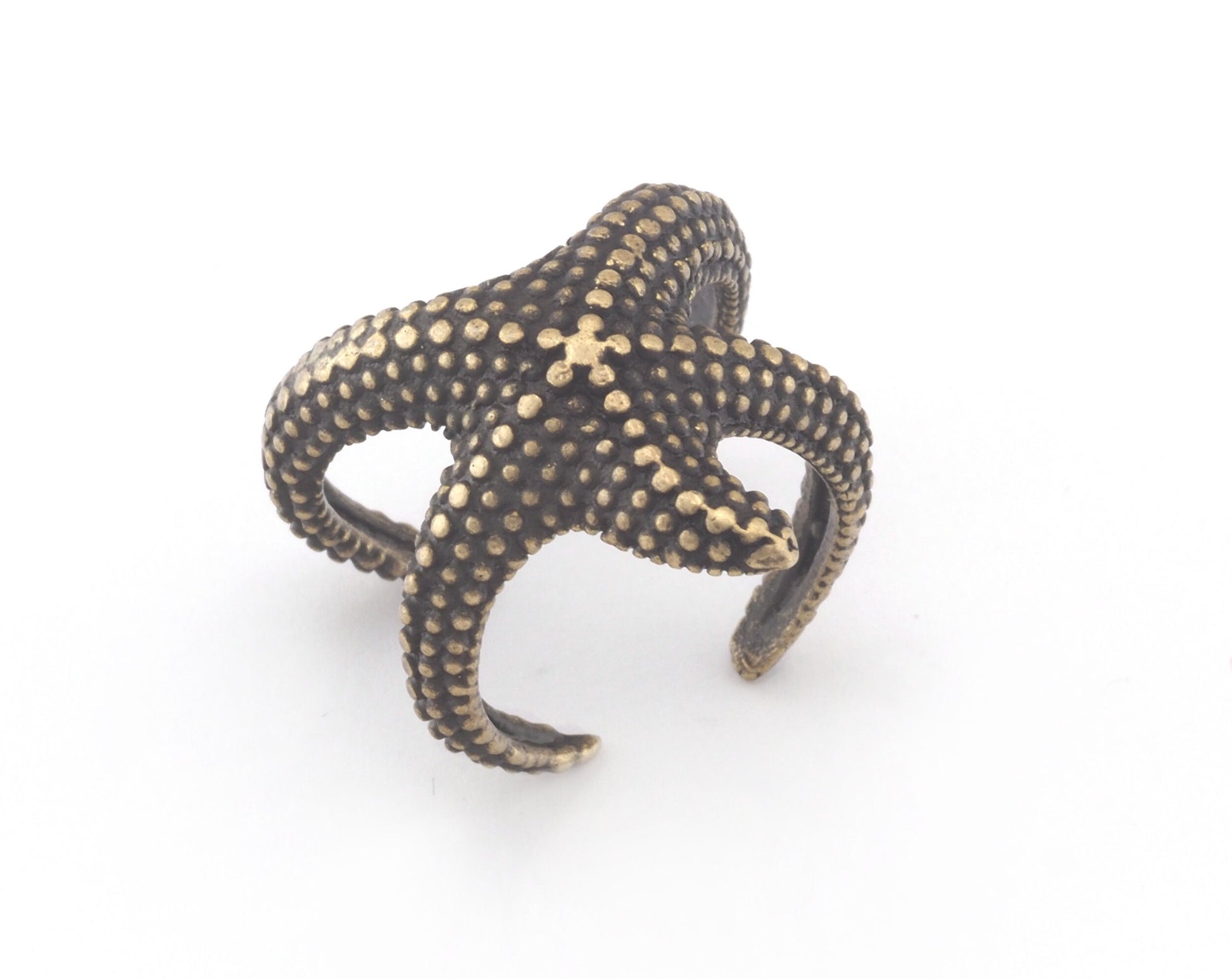 Starfish Adjustable Ring Antique Bronze Plated brass (18mm 8US inner size) OZ3065