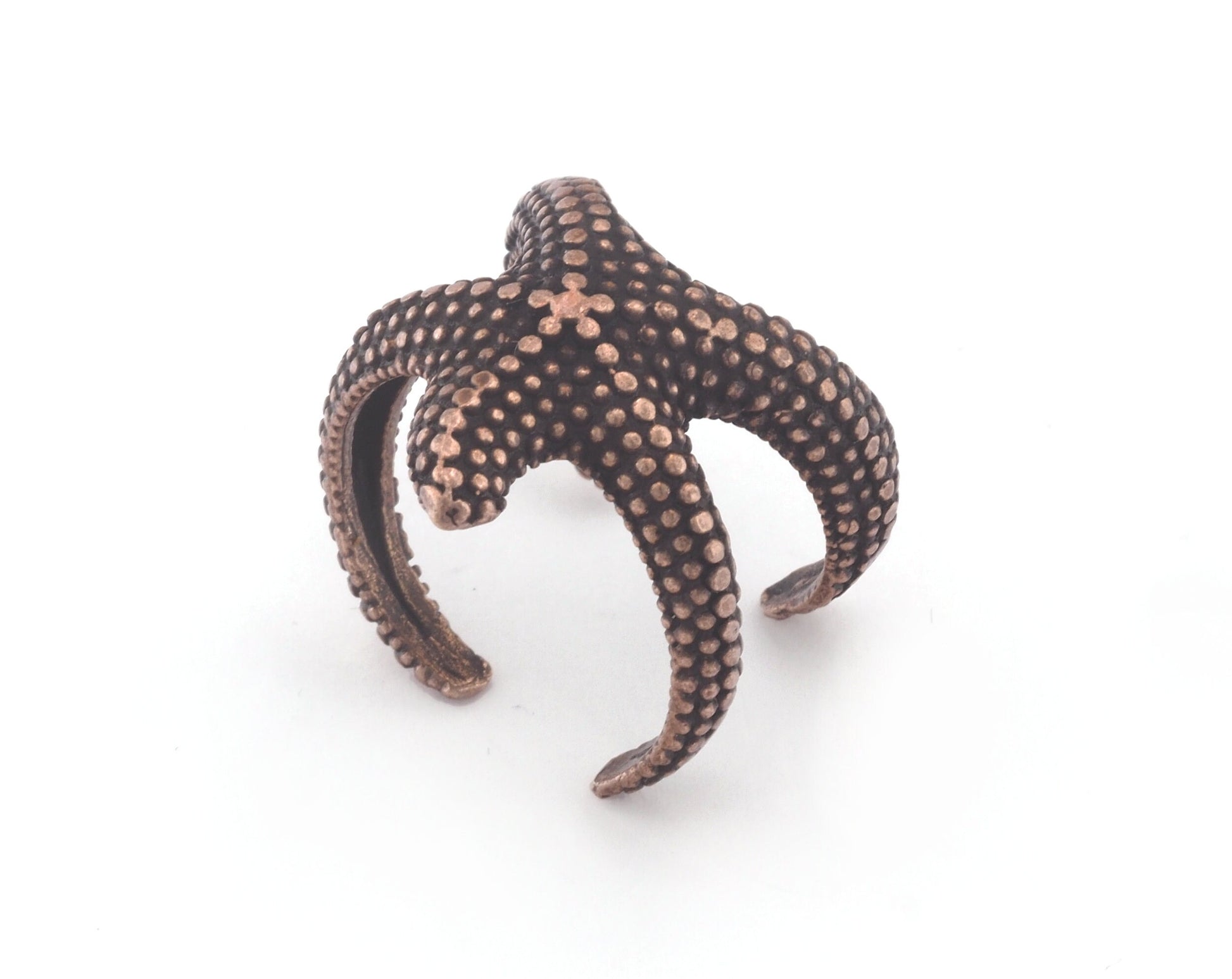 Starfish Adjustable Ring Antique Copper Plated brass (18mm 8US inner size) OZ3065