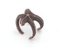 Starfish Adjustable Ring Antique Copper Plated brass (18mm 8US inner size) OZ3065