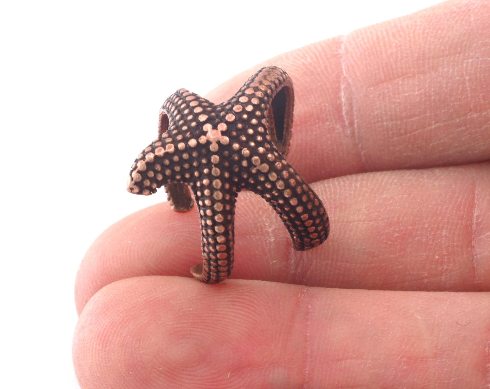 Starfish Adjustable Ring Antique Copper Plated brass (18mm 8US inner size) OZ3065