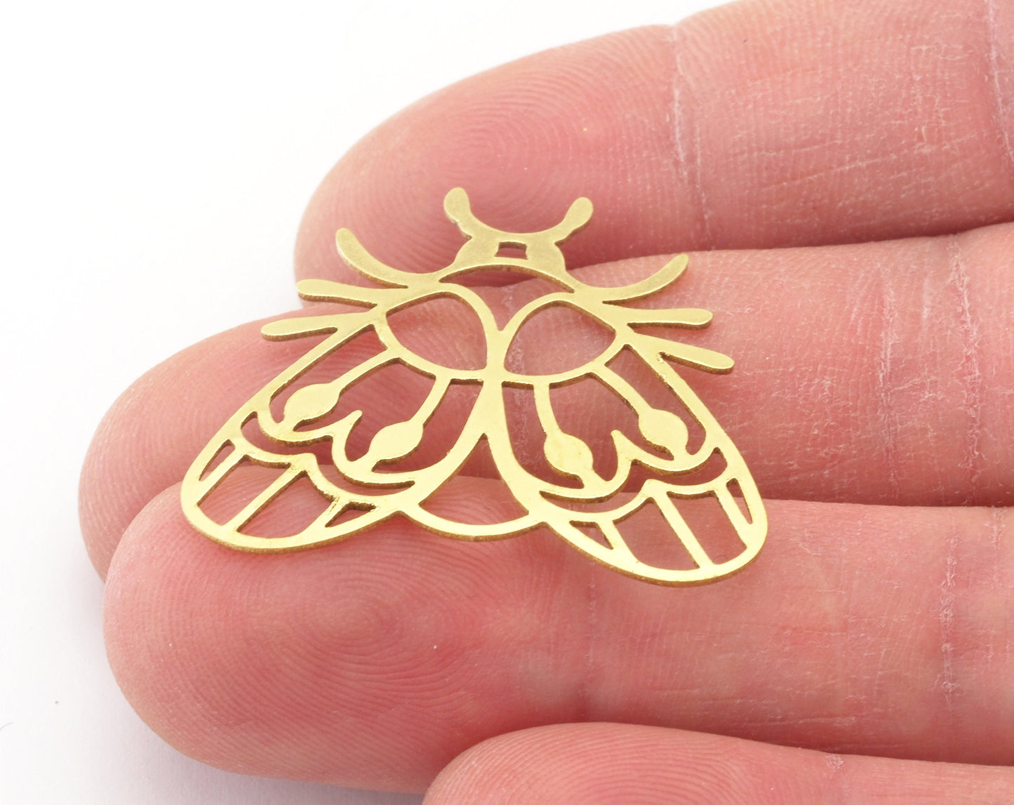 Fly Charms Pendant Raw Brass 32x30mm 0.6 mm 1 hole chams 4763