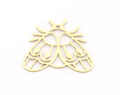 Fly Charms Pendant Raw Brass 32x30mm 0.6 mm 1 hole chams 4763