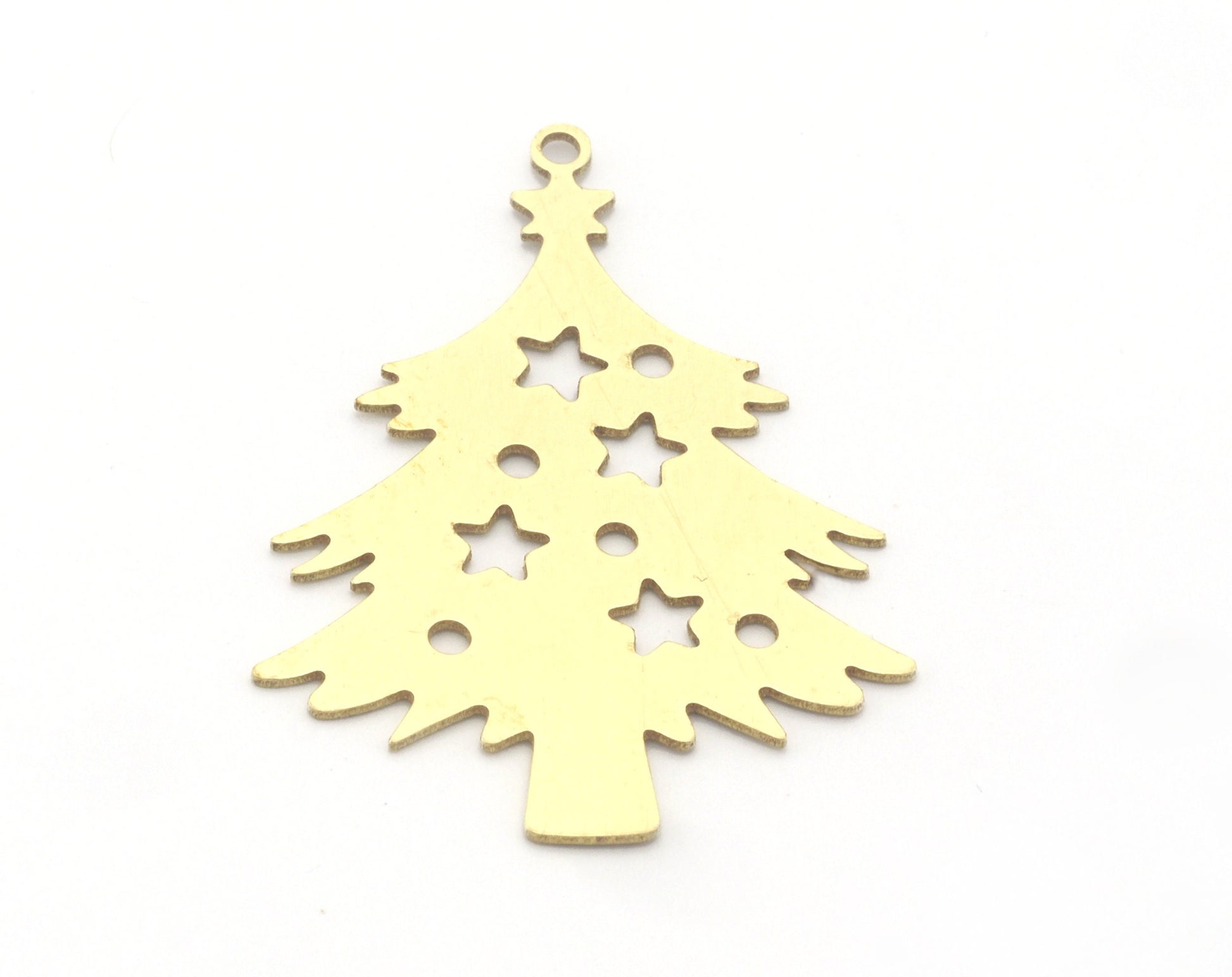 Tree Pine Charms Pendant Raw Brass 40x29mm 0.6 mm 1 hole chams 4728