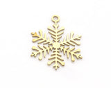 Snow Flake Charms Pendant Raw Brass 23x17mm 0.6 mm 1 hole chams 4728