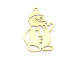 Snowman Charms Pendant Raw Brass 31x17mm 0.6 mm 1 hole chams 4728