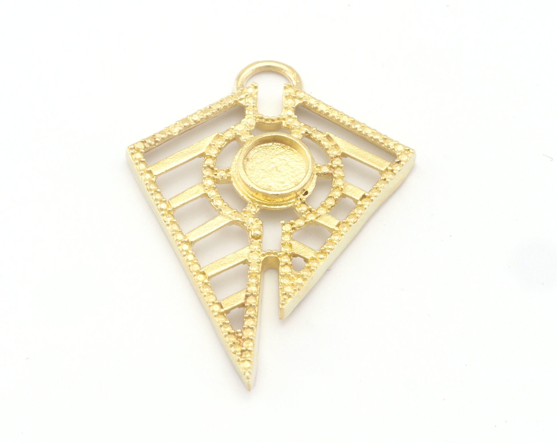 Kite Symbol Setting Blank Pendant Raw, Shiny, Antique Silver , Gold Plated Brass 39mm 1.5mm thickness Charms OZ4773