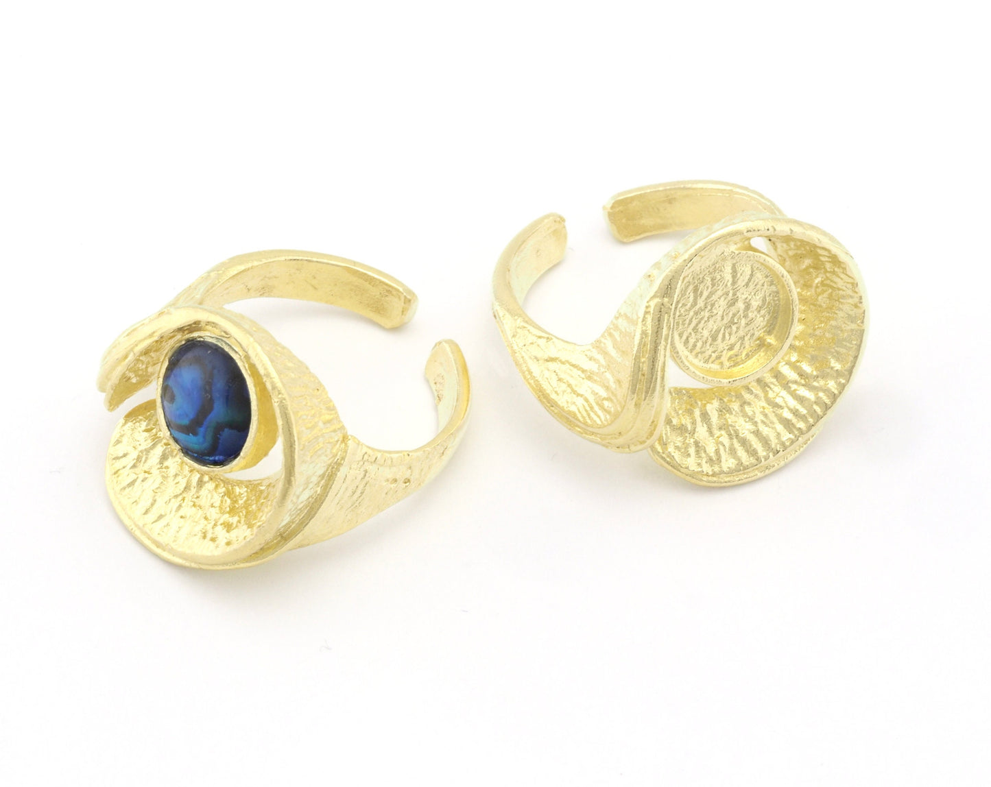 Adjustable Ring Bezel Setting Raw Brass, Antique silver, Shiny silver, Shiny gold 8 mm Round Setting (7US - 9USinner size ) 4780