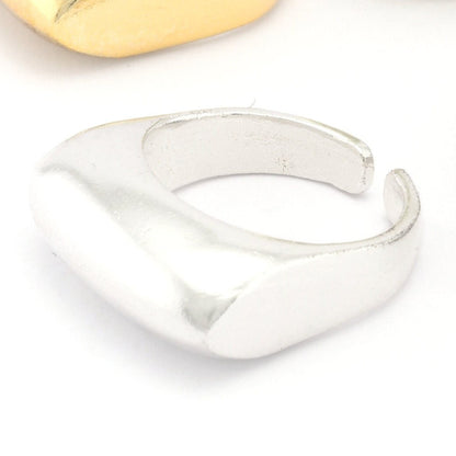 Domed Adjustable Ring Raw, Antique, Shiny Silver, Gold plated Brass (18.5mm 8.5US inner size ) 3282 ring27
