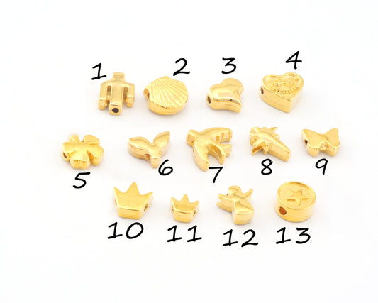 Gold Plated Alloy Bead Spacer Multi Symbol Pendant Charms Finding Spacer 1026