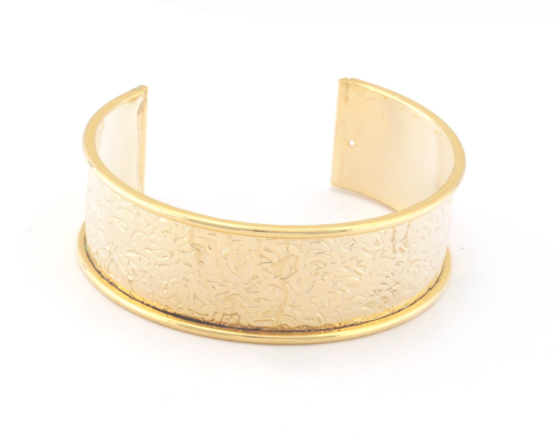 Branch Ivy Gold plated brass textured bangle adjustable bracelet 20x60mm supplies findings Raf2 - BRC