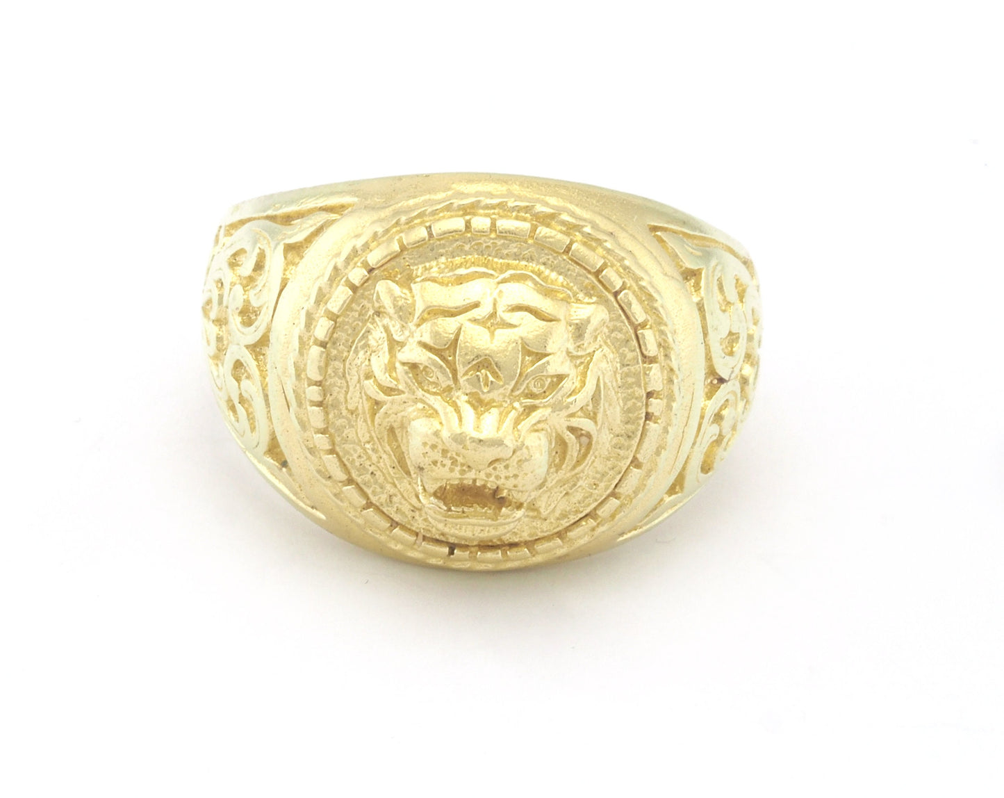 Tiger Lion Wild Cats Signet Adjustable Ring Raw Brass , Antique silver, Shiny Silver, Shiny Gold Plated (10US 12US inner size) OZ4747