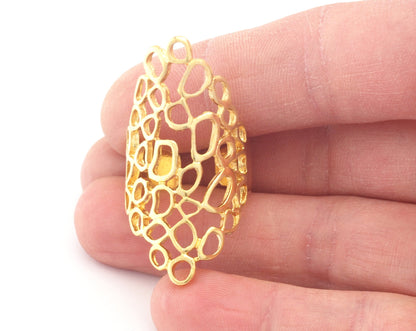 Filigree circles Adjustable Ring 44mm Matte gold plated brass (18mm 8US inner size) OZ3291 ring21