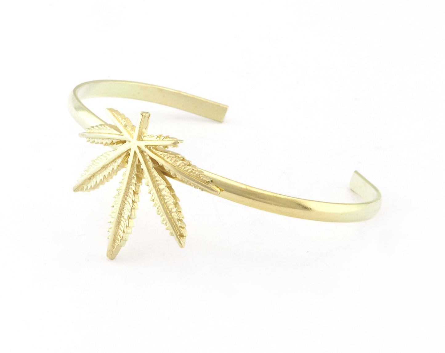 Leaf Cuff Bracelet Raw Brass (Adjustable 60mm inner size ) OZ4807